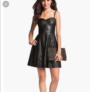 Faux Leather Skater Dress